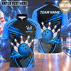 Maxcorners Bowling Bowling Ball Strike Crashing Pins Geometric Motion Swoosh Carbon Fiber Pattern Multi Options Personalized Name, Team Name Unisex 3D Shirt (4 Colors)
