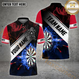 Maxcorners Darts USA Flag Darts Pattern Dartboard Personalized Name 3D Shirt