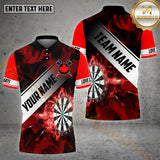 Maxcorners Darts Canada Flag Darts Pattern Dartboard Personalized Name 3D Shirt