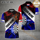 Maxcorners Darts Netherlands Flag Darts Pattern Dartboard Personalized Name 3D Shirt