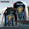 Maxcorner Fishing The Fury Of Thunder Pattern Personalized 3D Long Sleeve Shirt (8 Fish Species)
