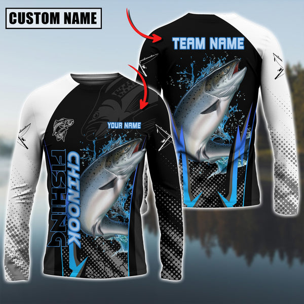 Maxcorner Chinook Fishing The Fury Of Thunder Pattern Personalized 3D Long Sleeve Shirt