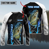 Maxcorner Crappie Fishing The Fury Of Thunder Pattern Personalized 3D Long Sleeve Shirt