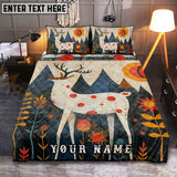 Maxcorners Nordic Reindeer Forest Bedding Set 3D Print Custom Name