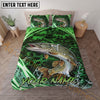 Maxcorners Fishing Green Honeycomb Personalized Name Unisex 3D Bedding Set