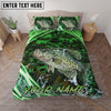 Maxcorners Fishing Green Honeycomb Personalized Name Unisex 3D Bedding Set