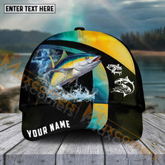 Maxcorners Tuna Fishing Cross Water Skinfish Water Sport Pattern Personalized Name 3D Cap