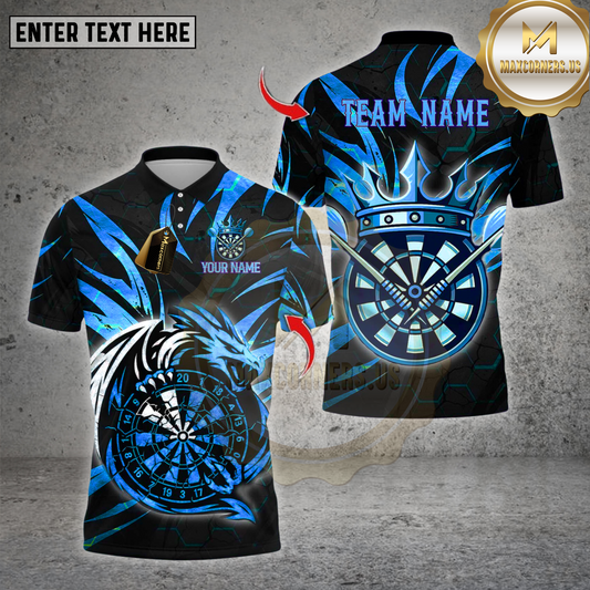 Maxcorners Darts  Premium Dragon Dartboard Design Multioptions Personalized Name, Team Name Unisex 3D Shirt (4 Colors)
