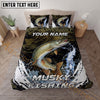 Maxcorners Fishing Black Water Splash Personalized Name Unisex 3D Bedding Set