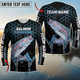 Maxcorner Salmon Fishinng Personalized 3D Long Sleeve Shirt