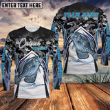 Maxcorner Crappie Fishing Pattern Camo Personalized 3D Long Sleeve Shirt