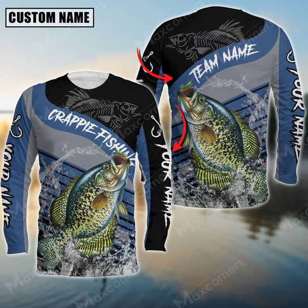 Maxcorner Crappie Fishing Skeleton Personalized 3D Long Sleeve Shirt