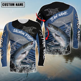 Maxcorner Salmon Fishing Skeleton Personalized 3D Long Sleeve Shirt