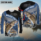 Maxcorner Walleye Fishing Skeleton Personalized 3D Long Sleeve Shirt