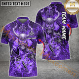 Maxcorners Darts Skull Warrior Pattern Fire Flame Color Options Personalized Name, Team Name  3D Shirt (4 colors)