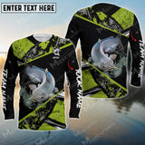 Maxcorner Catfish Fishing Green Color Personalized 3D Long Sleeve Shirt