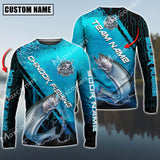 Maxcorners Chinook Fishing Technology Pattern Personalized Name, Team Name Long Sleeve Shirt