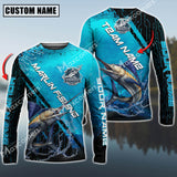 Maxcorners Marlin Fishing Technology Pattern Personalized Name, Team Name Long Sleeve Shirt