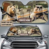 Maxcorners Bear Custom Name All Over Printed 3D Car Sun Shade