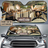 Maxcorners Moose Custom Name All Over Printed 3D Car Sun Shade