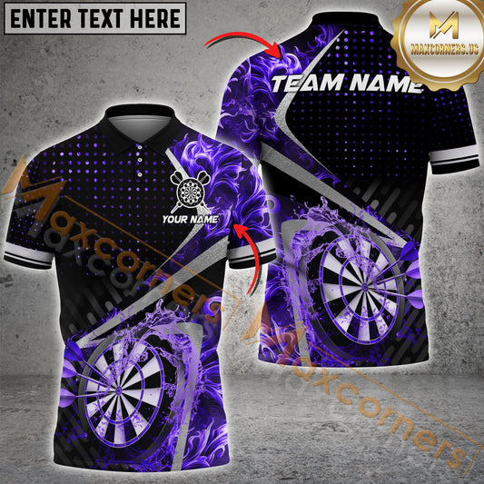 Maxcorners Darts Pattern Fire Flame Color Options Personalized Name, Team Name  3D Shirt (4 colors)