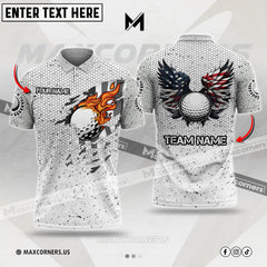 Maxcorners Golf Premium Eagle US Camo Pattern Customized Name Multicolor Custom 3D Polo Shirt