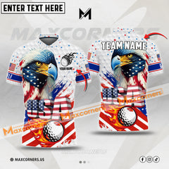 Maxcorners Polo Shirt  USA Eagle Flag Multicolor Custom 3D Polo Shirt