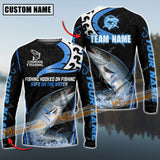 Maxcorner Chinook Fishing Slogan “Fishing Hooked On Fishing, Safe On The Water” Jersey Sun Protection Personalized Name And Team Name Long Sweat Shirt