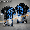 Maxcorners Customized Name Golf Fire Premium Ball Pattern Multicolor Option 3D Polo Shirt