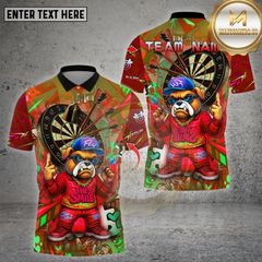 Maxcorners Darts Shirt Graffiti Bulldog Gang Style  Multioptions Personalized Name, Team Name Unisex 3D Shirt (4 Colors)