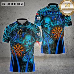 Maxcorners Darts Shirt Flame Skull Multioptions Personalized Name, Team Name Unisex 3D Shirt (4 Colors)