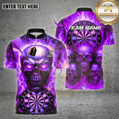 Maxcorners Darts Shirt  Skull With Dartboard & Darts Design Multioptions Personalized Name, Team Name Unisex 3D Shirt (4 Colors)