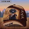 Maxcorners Hunting Dog Pheasant Bird Hunting Leather Stitched Reeds Personalized Name 3D Cap