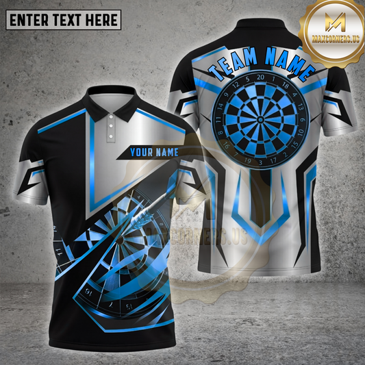 Maxcorners Darts Black Gold Bullseye Personalized Name, Team Name 3D Shirt (5 Colors)