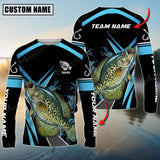 Maxcorner Crappie Fishing Sun Protection Jersey Blue Pattern Personalized Name And Team Name Long Sweat Shirt