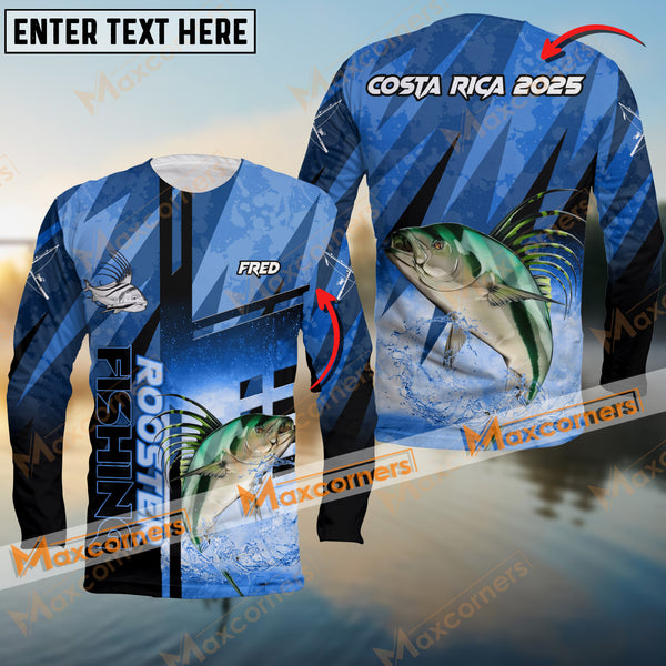 Maxcorner Rooster Fishing Sun Protection Sport Jersey Pattern Personalized Name And Team Name Long Sweat Shirt For Sébastien