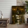 Maxcorners Black Bear Reading Newspaper Bathroom Humor Rustic Art Wrapped Canvas