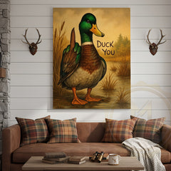Maxcorners Duck You Funny Middle Finger Duck Humor Wall Art Wrapped Canvas
