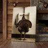 Maxcorners Funny Turkey With Beer Rustic Bathroom Wall Art Wrapped Canvas