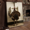 Maxcorners Funny Turkey With Beer Rustic Bathroom Wall Art Wrapped Canvas