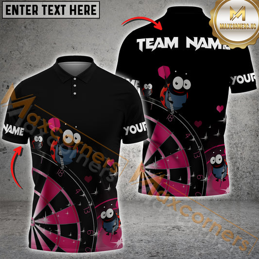 Maxcorners Darts Cute Beetle Love Theme Multicolor Options Personalized Name, Team Name 3D Shirt (4 Colors)