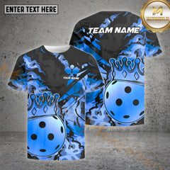 Maxcorners Pickleball Ball King Crown Golden Pattern Customized Name, Team Name 3D Shirt (4 colors)