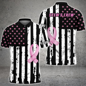 Maxcorners Black White Pink Ribbon American Flag Men Golf Polo Shirts Custom Breast Cancer Awareness Golf Shirts For Maxcorners Black White Pink Ribbon American Flag Men Golf Polo Shirts Custom Breast Cancer Awareness Golf Shirts For Tasha Epley