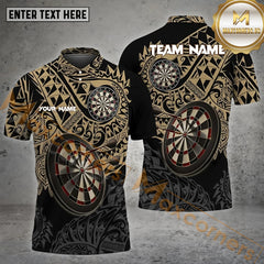 Maxcorners Personalized Darts Tattoo Pattern Personalized Name, Team Name 3D Polo Shirt (4 Colors)