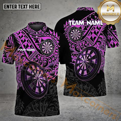Maxcorners Personalized Darts Tattoo Pattern Personalized Name, Team Name 3D Polo Shirt (4 Colors)