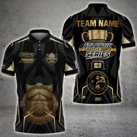 Maxcorners Darts Crown King Premium Pattern Multicolor Options Personalized Name, Team Name 3D Polo Shirt For CGC