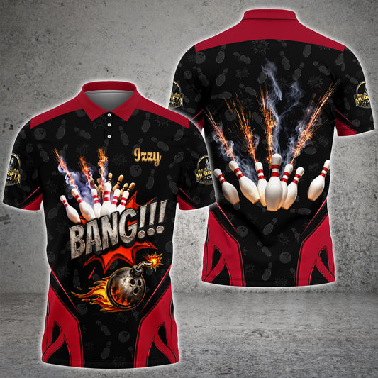 Maxcorners Bowling Bang Personalized Name, Team Name 3D Shirt For ShowTime Jackson