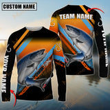 Maxcorner Chinook Fishing Blue Orange Line Jersey Sport Sun Protection Personalized Name And Team Name Long Sweat Shirt