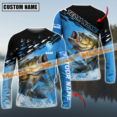 Maxcorner Bass Fishing School Of Fish Pattern Jersey Sport Personalized 3D Long Sleeve Shirt