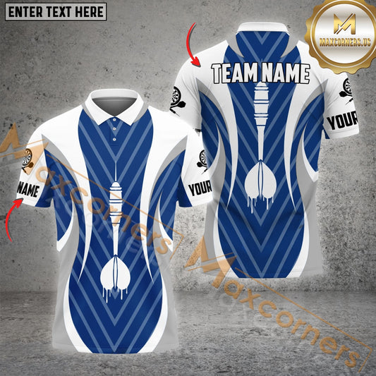 Maxcorners Darts Paint Drop Multicolor Options Personalized Name, Team Name 3D Polo Shirt (4 Colors)